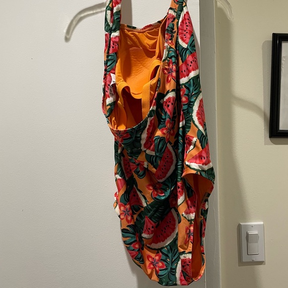 Women’s Modcloth Ava Halter Watermelon Print One-Piece Swimsuit, size XL - Picture 3 of 6
